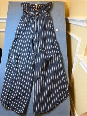 Altar’d State Striped Wide-Leg Jumpsuit Strapless Junior Size Medium